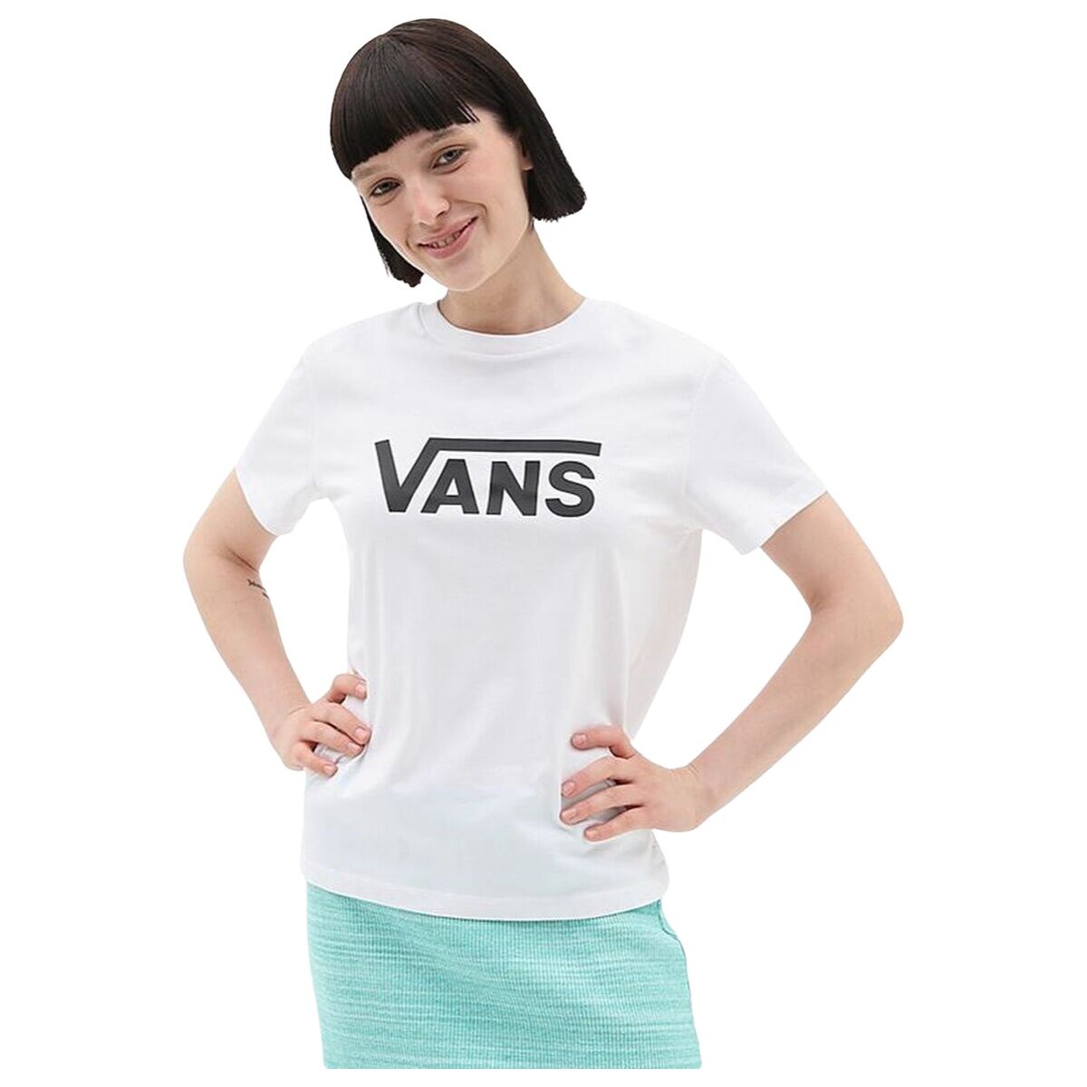 Maglia a Maniche Corte Donna Vans Drop V Ss Crew-B Taglia:XS