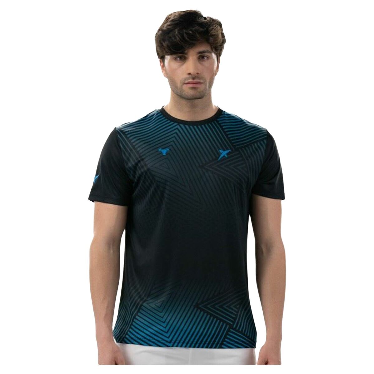 Maglia a Maniche Corte Uomo Drop Shot Abian Campa Nero Padel Taglia:M