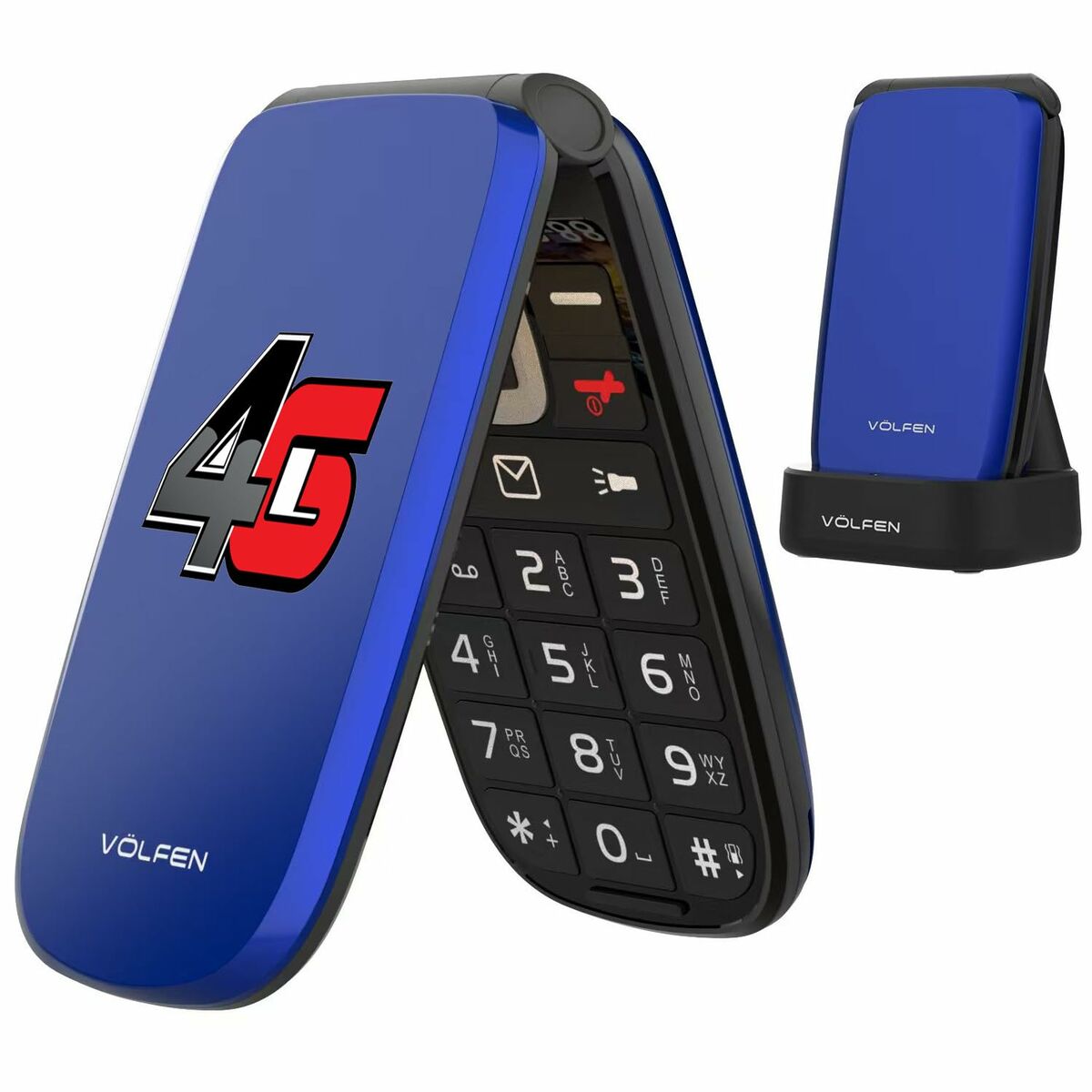 Cellulare per anziani Volfen ASTRO FLIP 48 MB 2,8" Azzurro 4G
