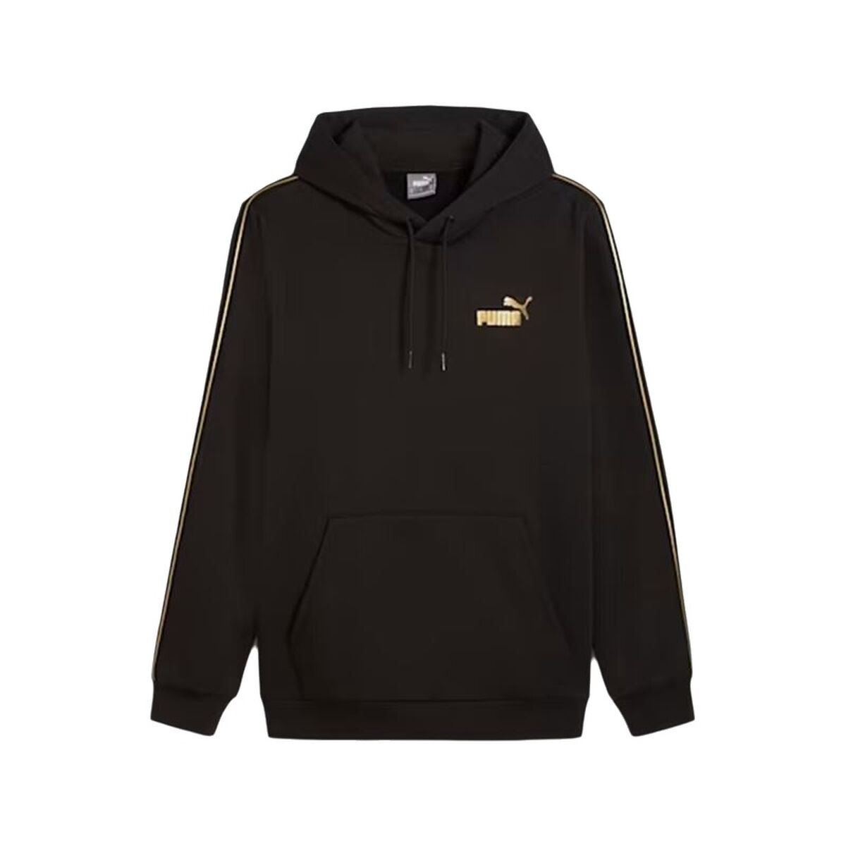 Felpa con Cappuccio Uomo Puma Ess Tape Minimal Gold Fl Nero Taglia:M