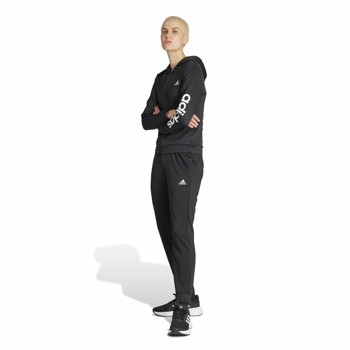 Tuta da Donna Adidas Linear Nero Taglia:M