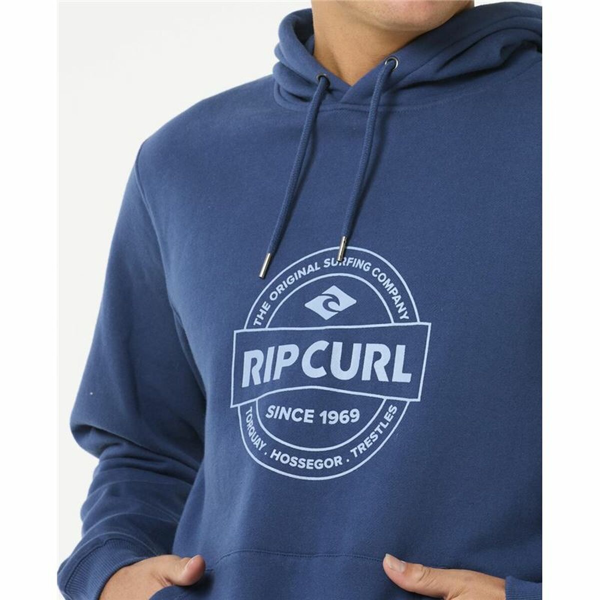 Felpa con Cappuccio Uomo Rip Curl Stapler Hood Azzurro Taglia:S - Image 3