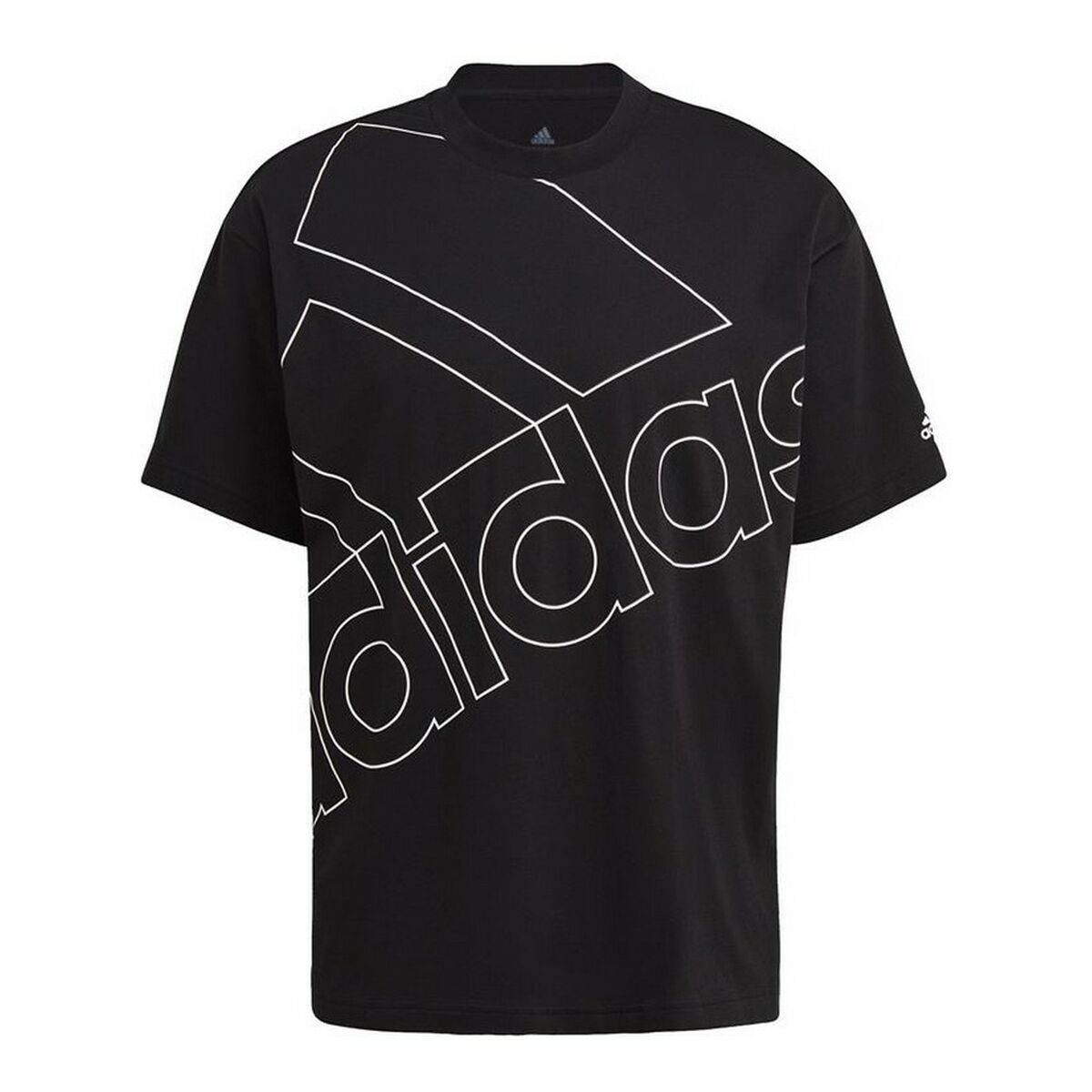Maglia a Maniche Corte Uomo Adidas Giant Logo Nero Taglia:M