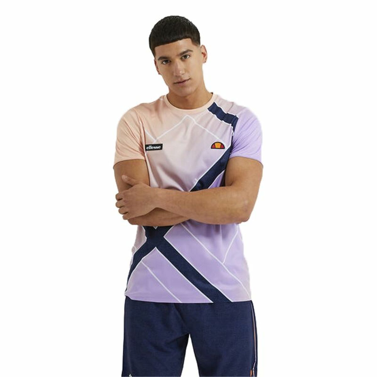 Maglia a Maniche Corte Uomo Ellesse Fulgore Violetta Taglia:M