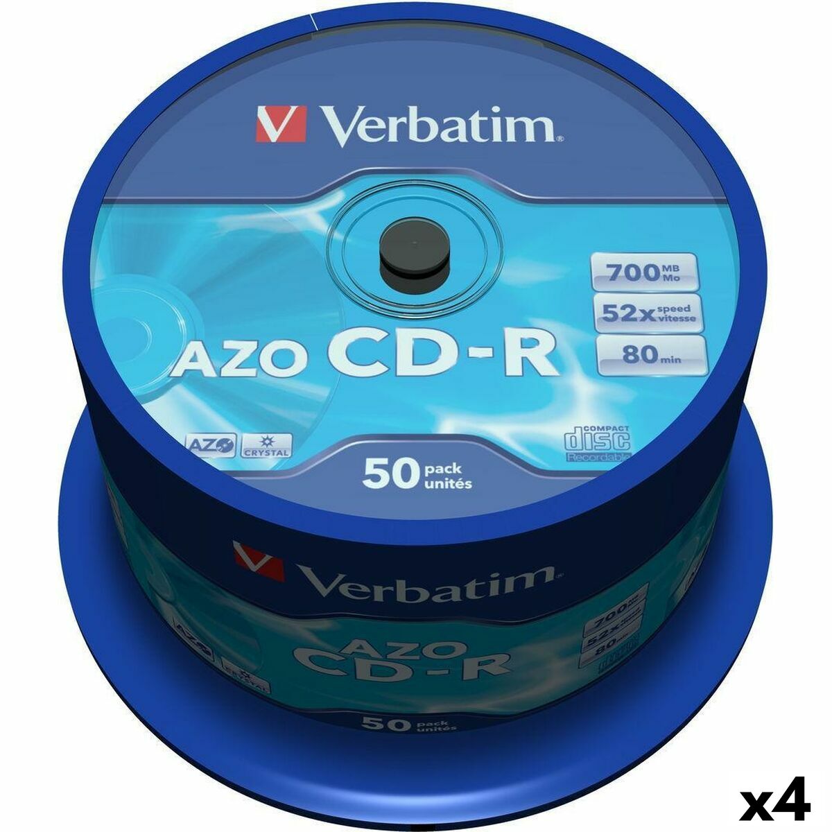CD-R Verbatim Azo 700 MB 52x 50 Pezzi (4 Unità)