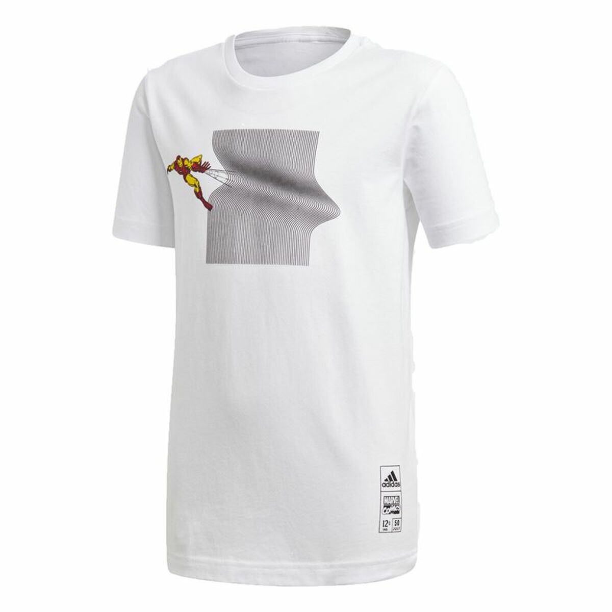 Maglia a Maniche Corte per Bambini Adidas Iron Man Graphic Bianco Taglia:9-10 Anni