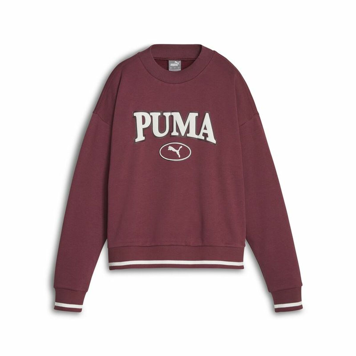 Felpa senza Cappuccio Donna Puma Squad Crew Fl Rosso Scuro Taglia:L