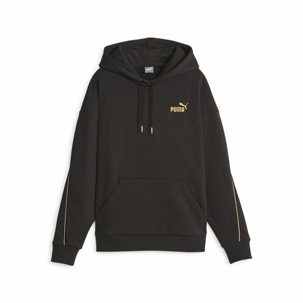 Felpa con Cappuccio Donna Puma Ess+ Minimal Gold Nero Taglia:L