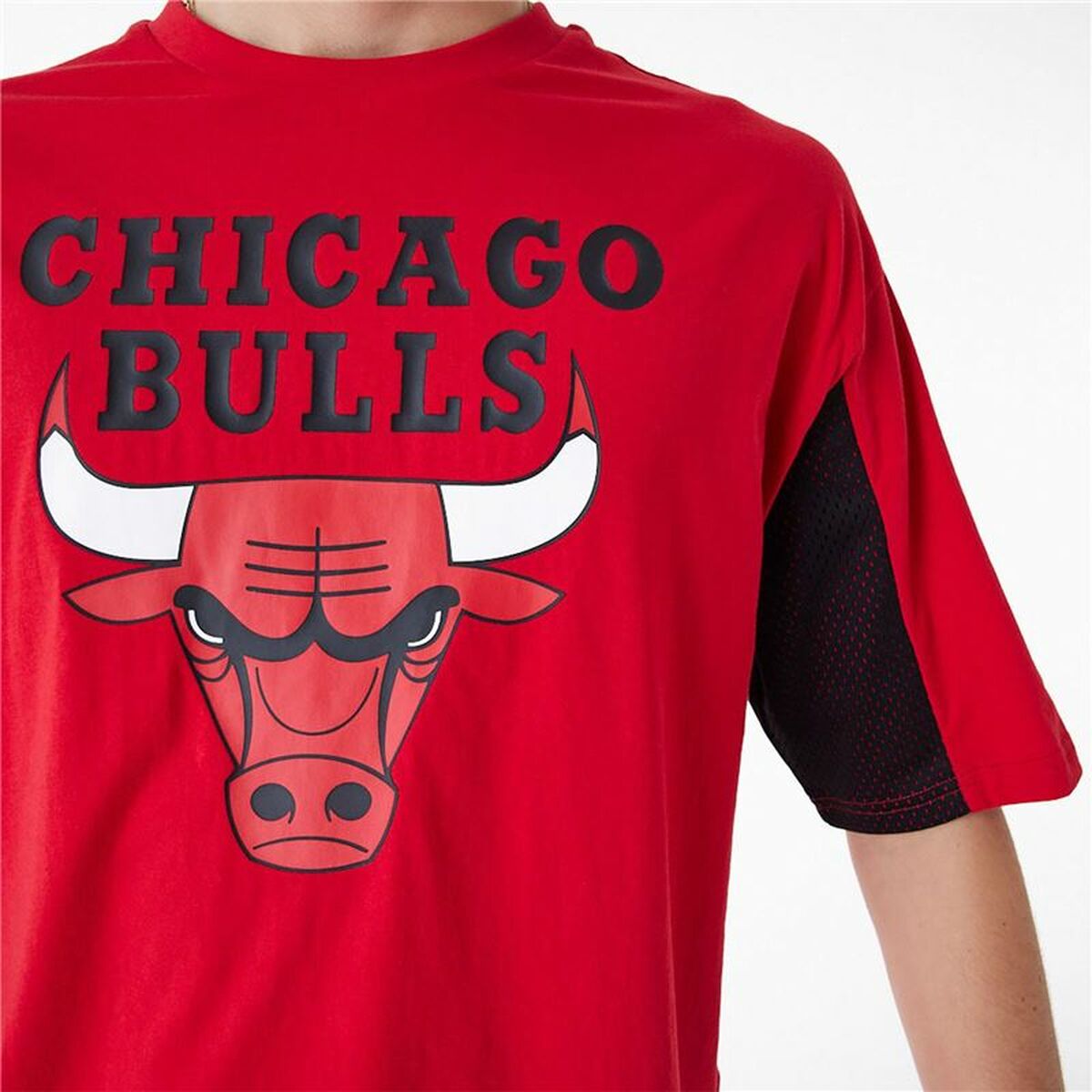 Maglia a Maniche Corte Uomo New Era NBA MESH PANEL OS TEE CHIBU 60435481 Rosso (L) - Image 5