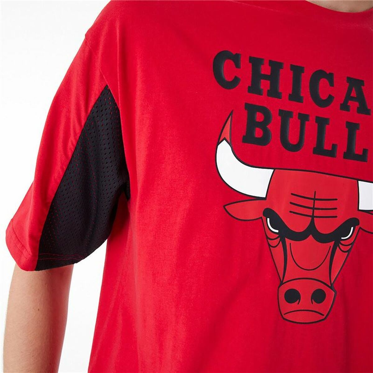 Maglia a Maniche Corte Uomo New Era NBA MESH PANEL OS TEE CHIBU 60435481 Rosso (L) - Image 4