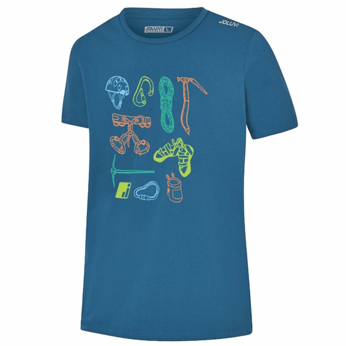 Maglia a Maniche Corte Uomo Joluvi Climbing Elements Azzurro Taglia:L