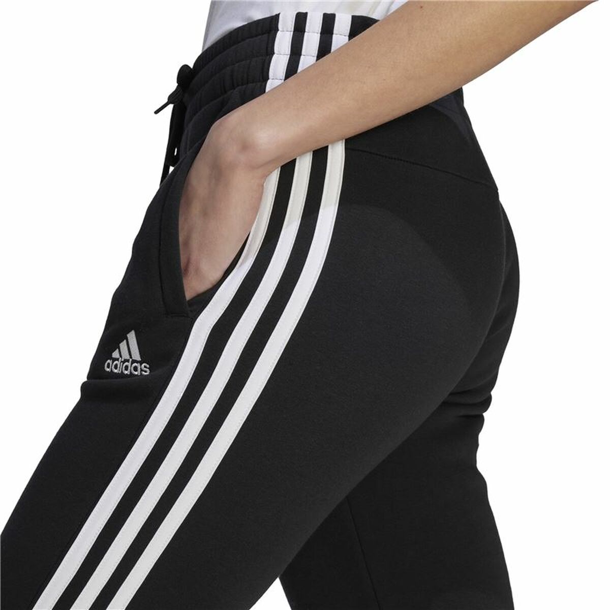 Pantalone Lungo Sportivo Adidas 3S Fl C Pt Nero Donna Taglia:L - Image 5