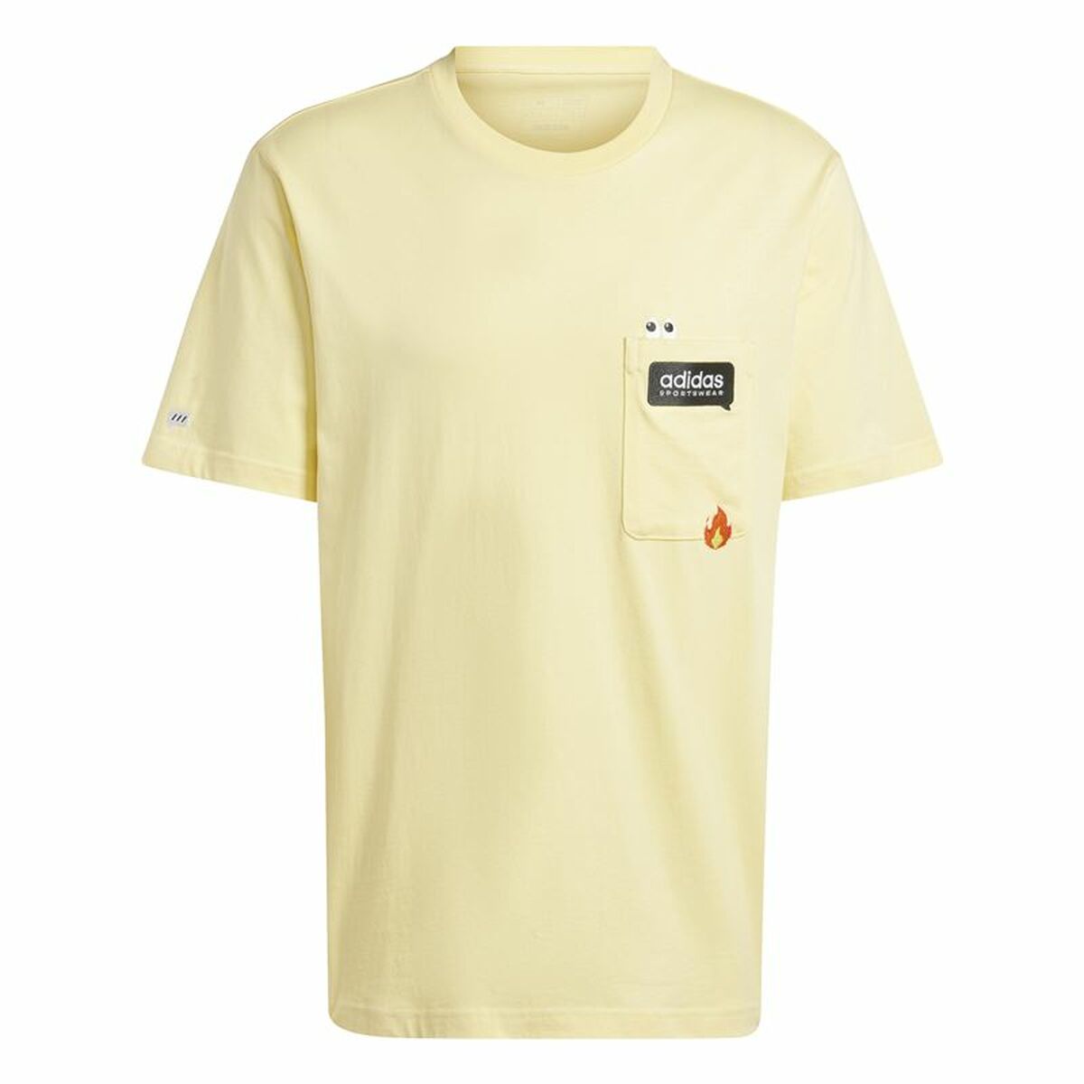 Maglia a Maniche Corte Uomo Adidas Remoji Pocket Graphic Giallo Dorato Taglia:S