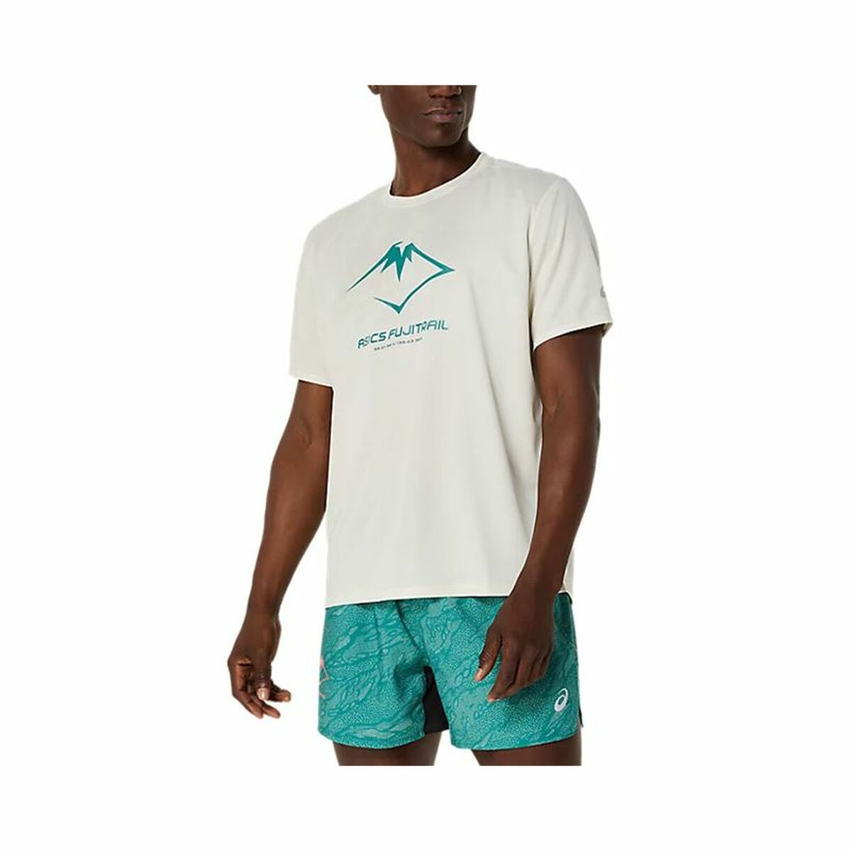 Maglia a Maniche Corte Uomo Asics Fujitrail Logo Ss Top Bianco Taglia:L