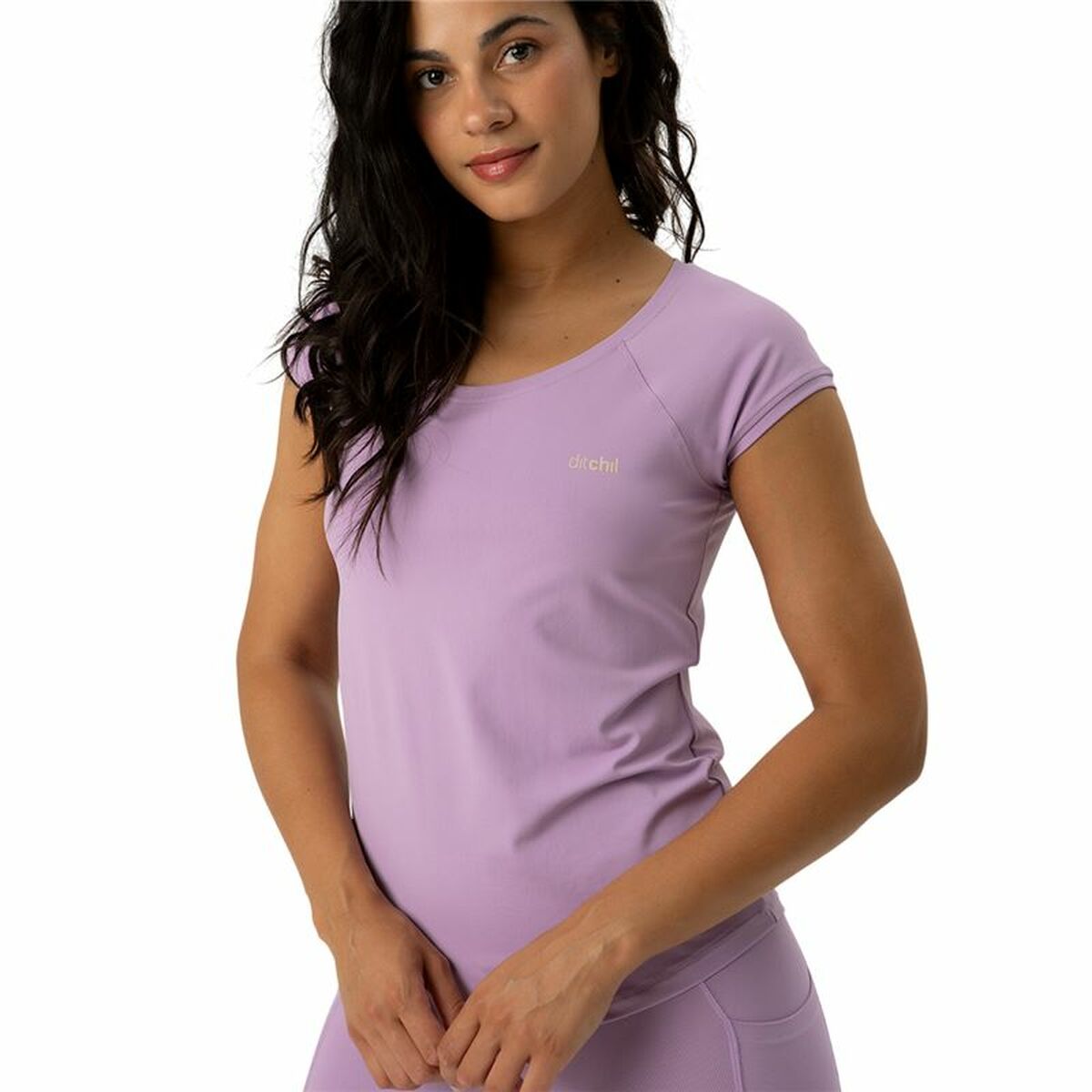 Maglia a Maniche Corte Donna Ditchil Ditchill T-Shirt Ease Lavanda Taglia:M