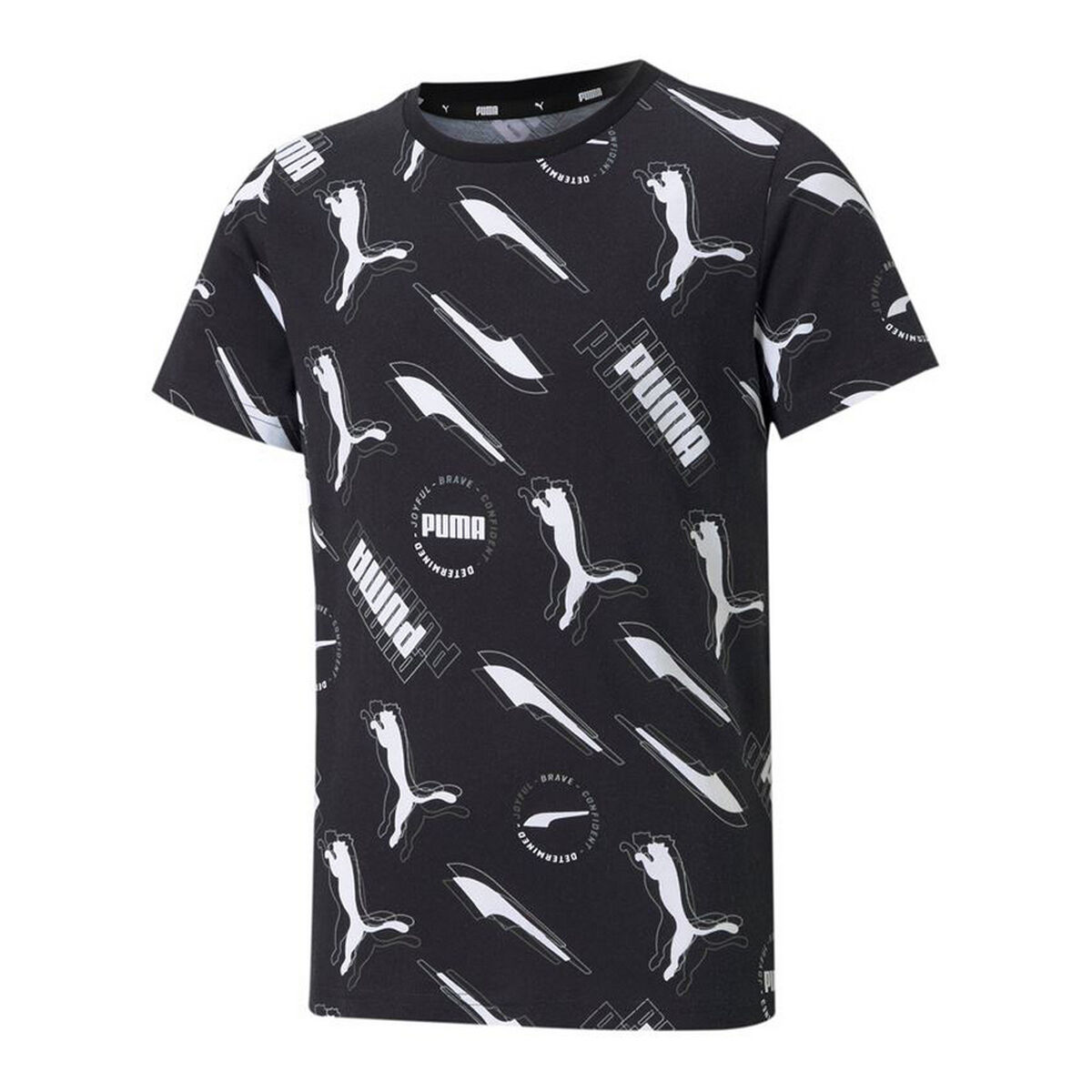 Maglia a Maniche Corte per Bambini Puma AOP Nero Taglia:14-16 Anni