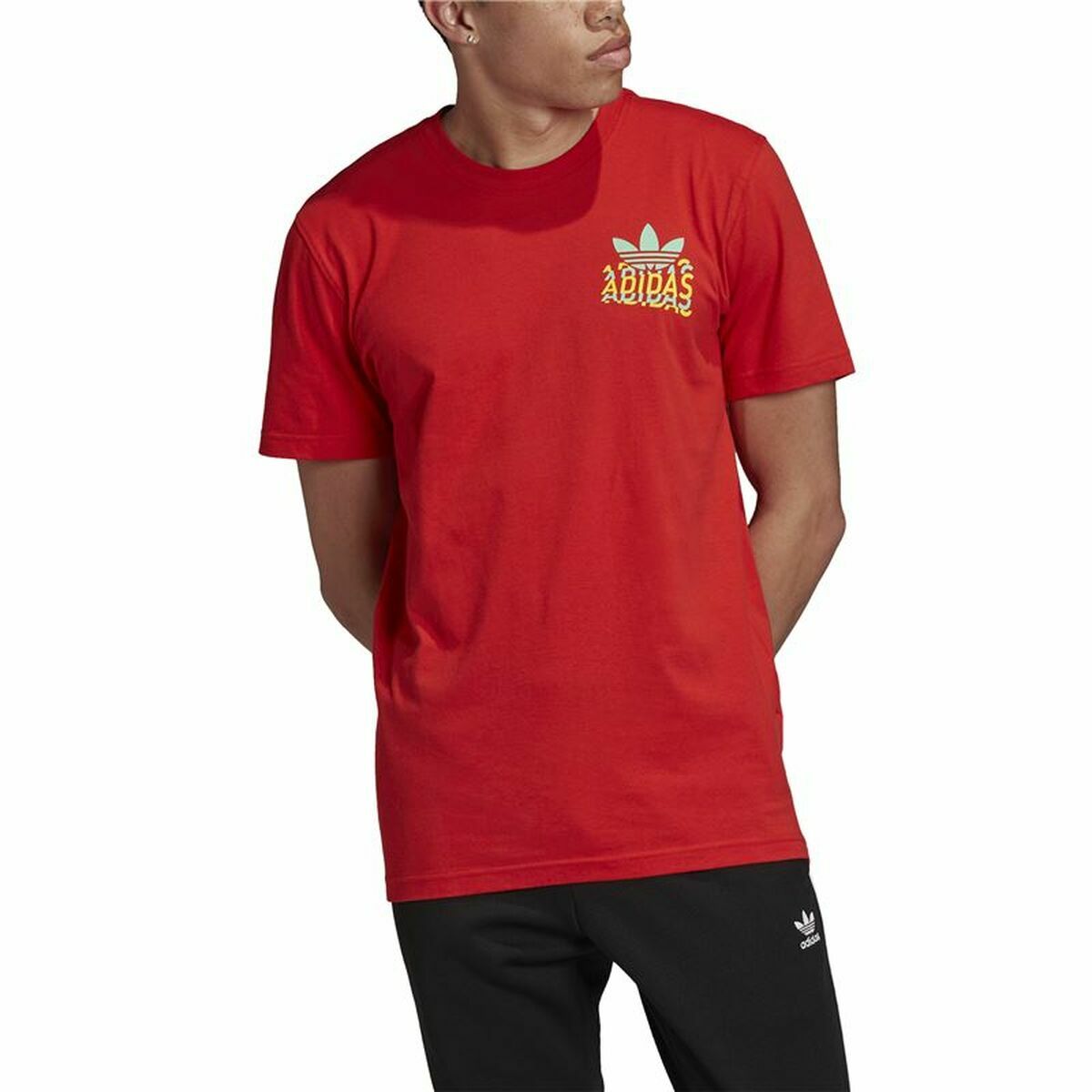 Maglia a Maniche Corte Uomo Adidas Multifade  Rosso Taglia:L