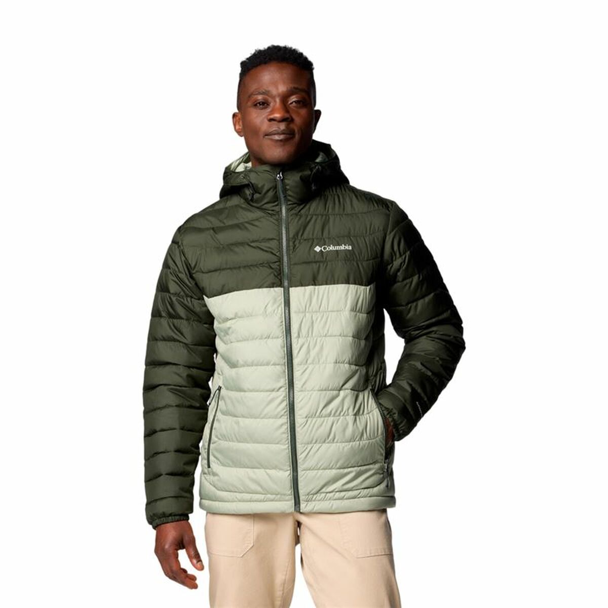 Giacca Sportiva da Uomo Columbia Powder Lite II Verde Grigio Taglia:S