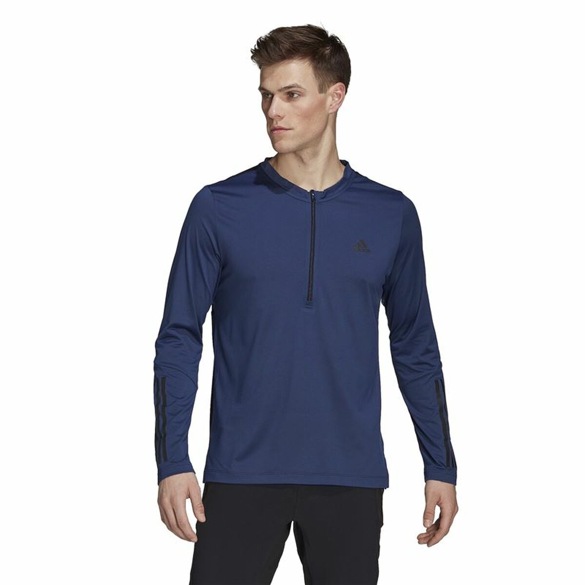 Maglia a Maniche Lunghe Uomo Adidas Training 1/4-Zip Blu scuro Taglia:L