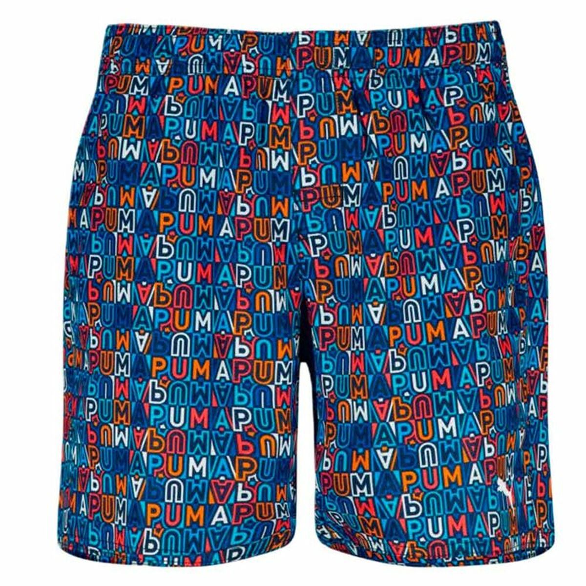 Costume da Bagno Bambino Puma Printed Mid Shorts 1P Azzurro Taglia:9-10 Anni