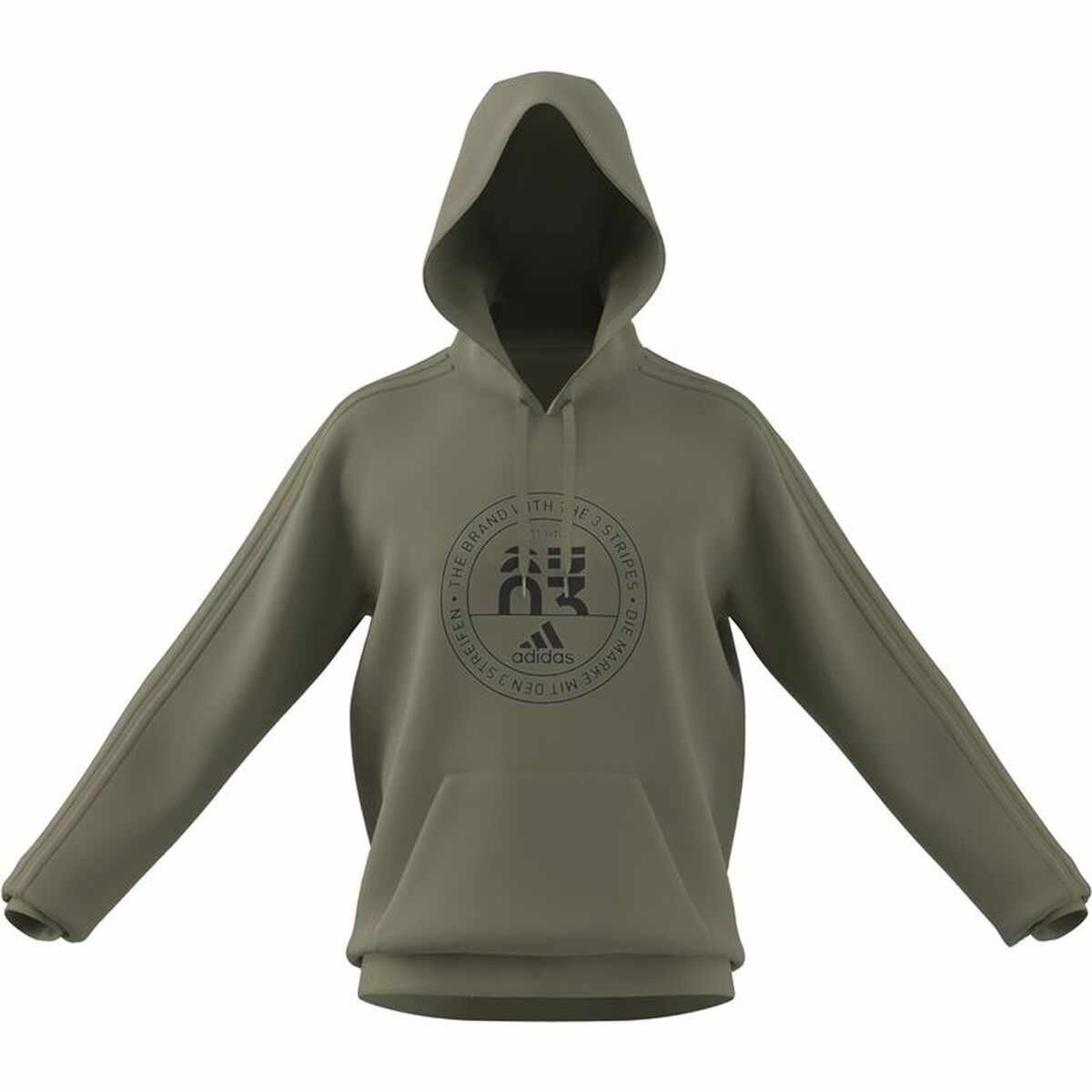 Felpa con Cappuccio Uomo Adidas  Emblem Graphic Grigio scuro Taglia:S