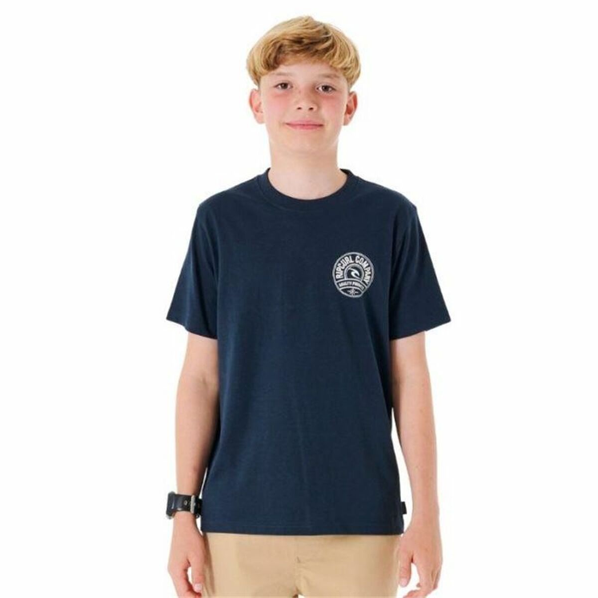 Maglia a Maniche Corte per Bambini Rip Curl Stapler Blu Marino Taglia:14 anni