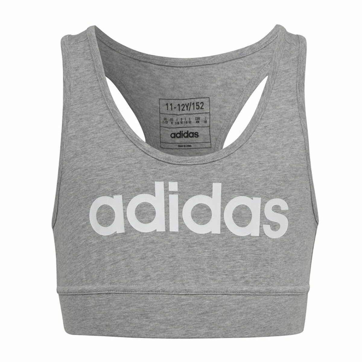 Reggiseno Sportivo Adidas Essentials Linear Logo Grigio Taglia:14-15 Anni