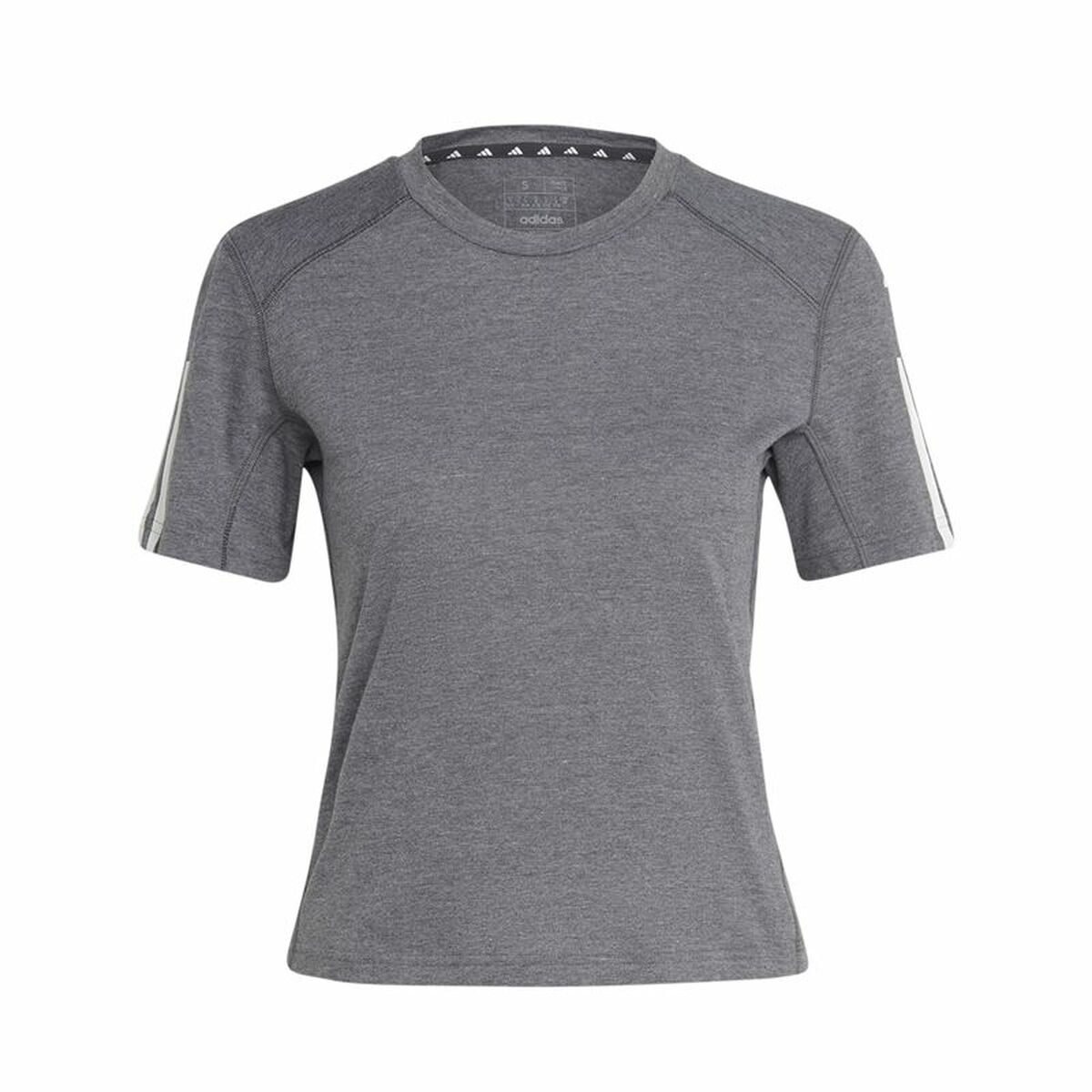 Maglia a Maniche Corte Donna Adidas 3 stripes Essentials Grigio chiaro Taglia:M