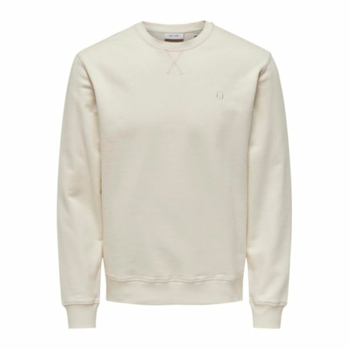 Felpa senza Cappuccio Uomo Only & Sons Onsdan Unshed Reg Crew Neck Bianco Taglia:XXL