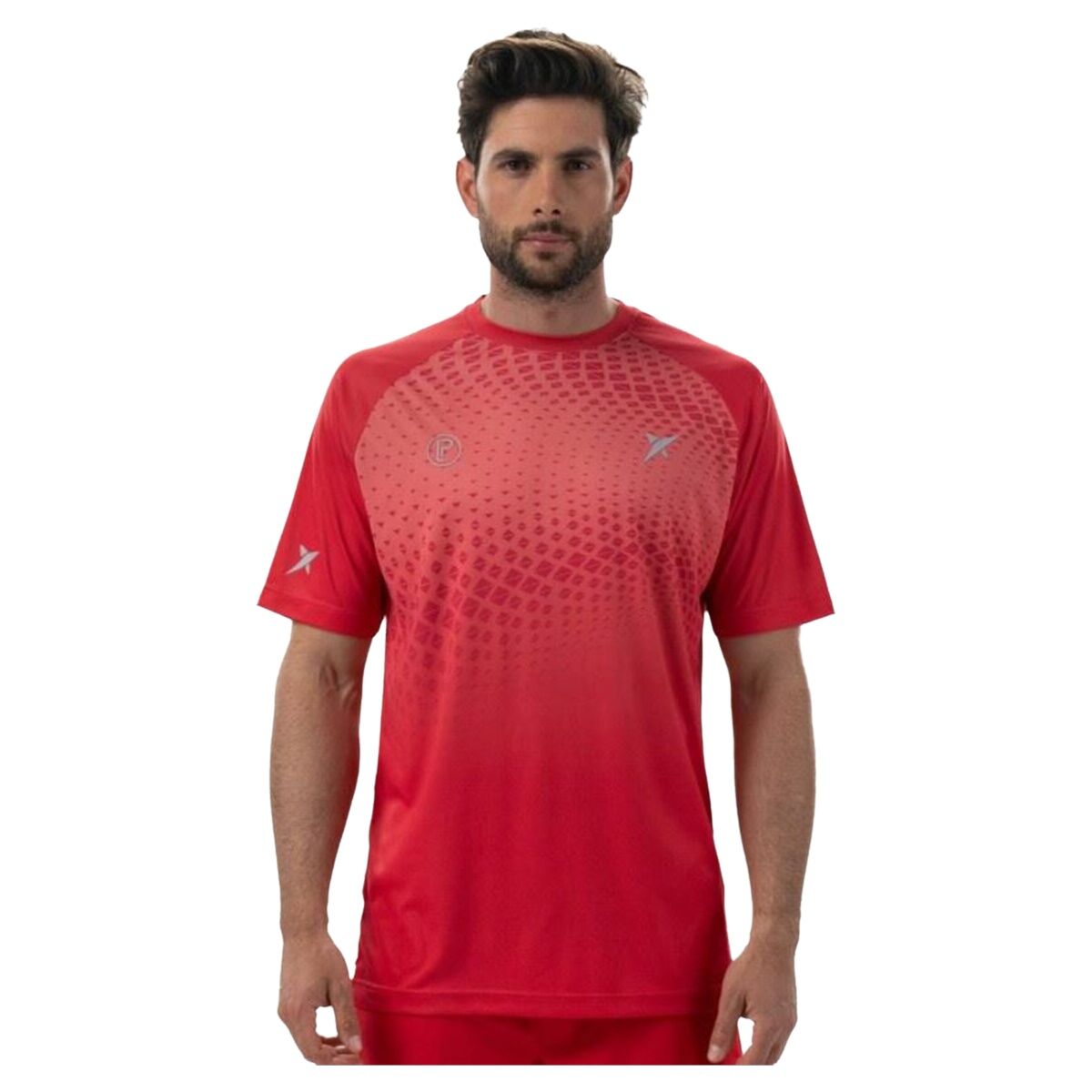 Maglia a Maniche Corte Uomo Drop Shot Benara Arancio Padel Taglia:M