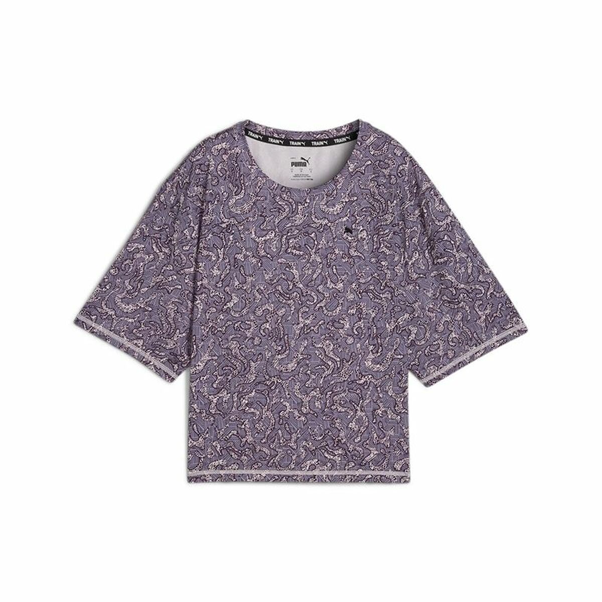 Maglia a Maniche Corte Donna Puma Train Favorite Aop Crop Mujer Viola Taglia:S