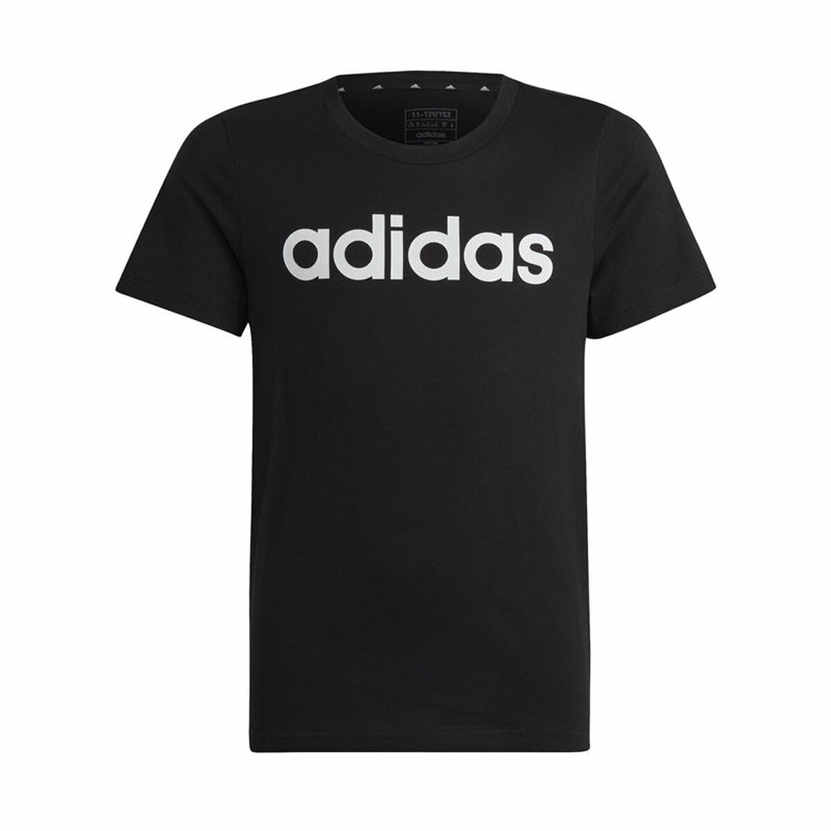 Maglia a Maniche Corte per Bambini Adidas Essentils Logo Linear Nero Taglia:14-15 Anni