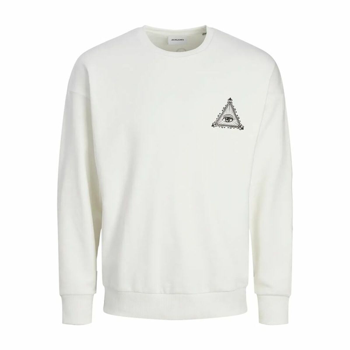Felpa senza Cappuccio Uomo Jack & Jones Jjmystic Bianco Marrone Taglia:M