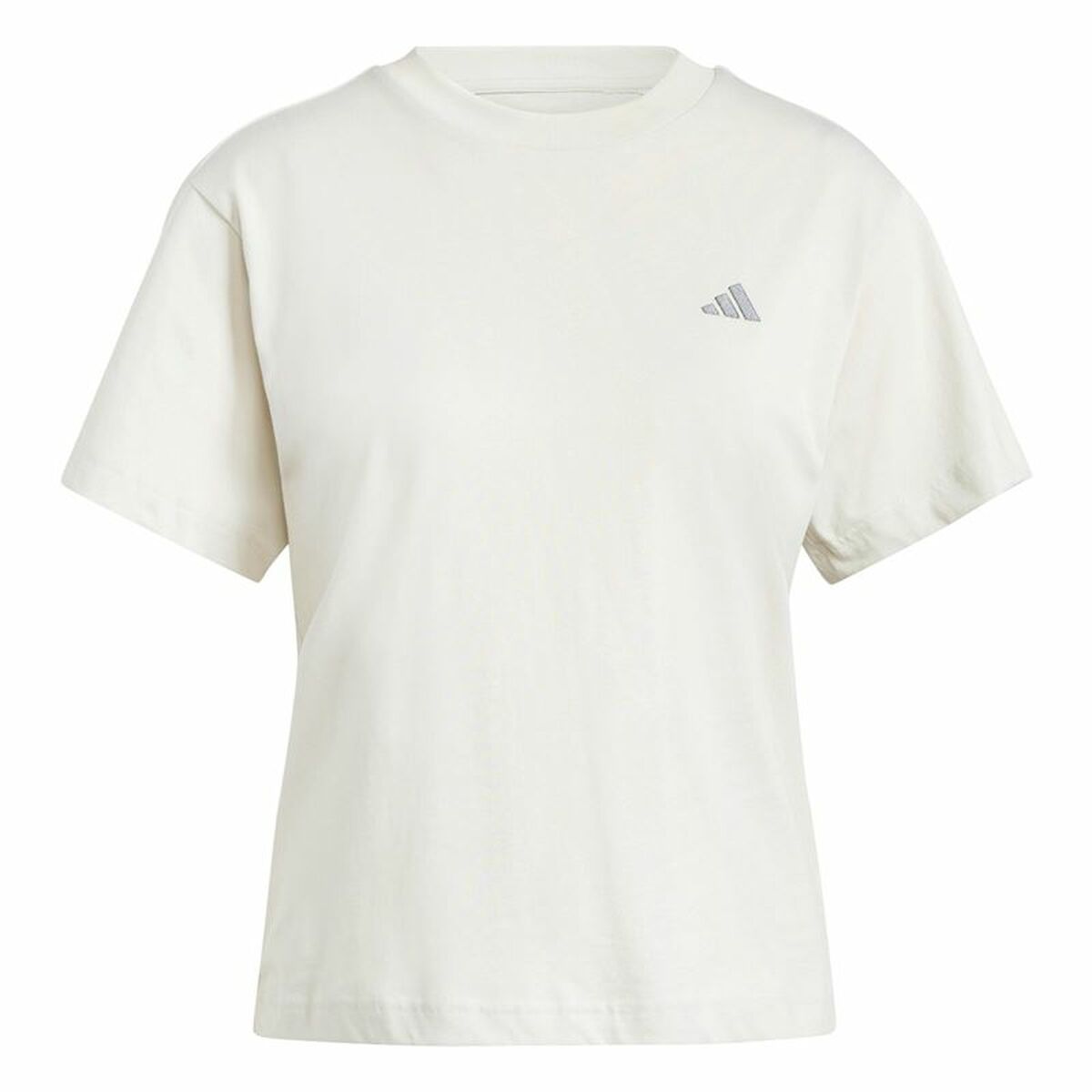 Maglia a Maniche Corte Donna Adidas Essentials Small Logo Bianco Beige Taglia:M