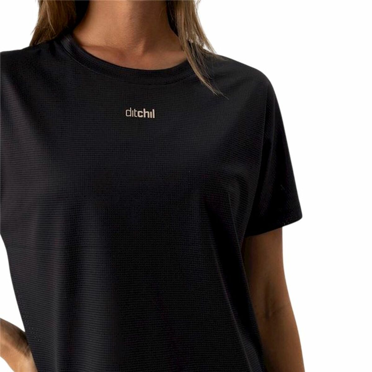 Maglia a Maniche Corte Donna Ditchil Aria Nero Taglia:S