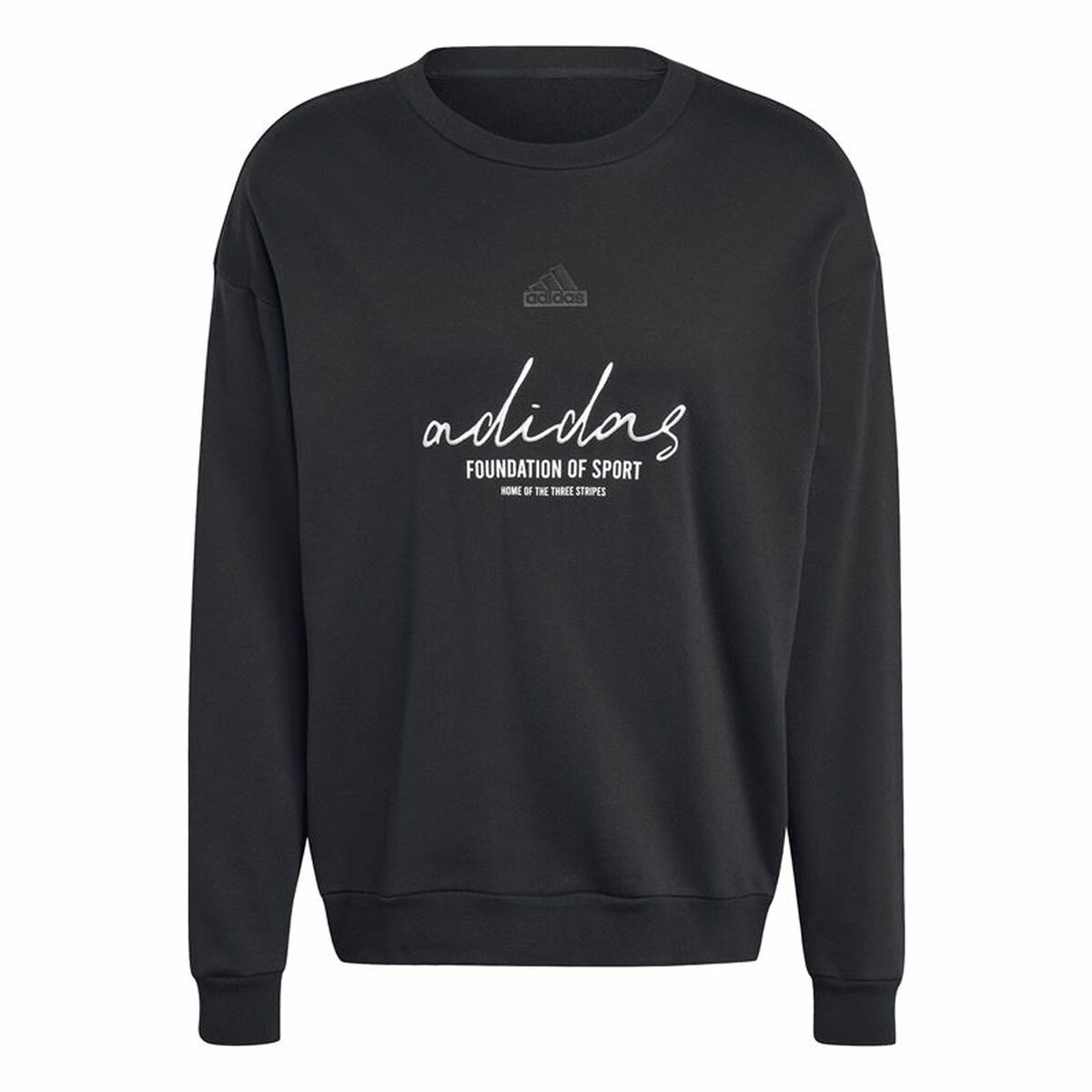 Felpa senza Cappuccio Uomo Adidas Brand Love French Terry Nero Taglia:L