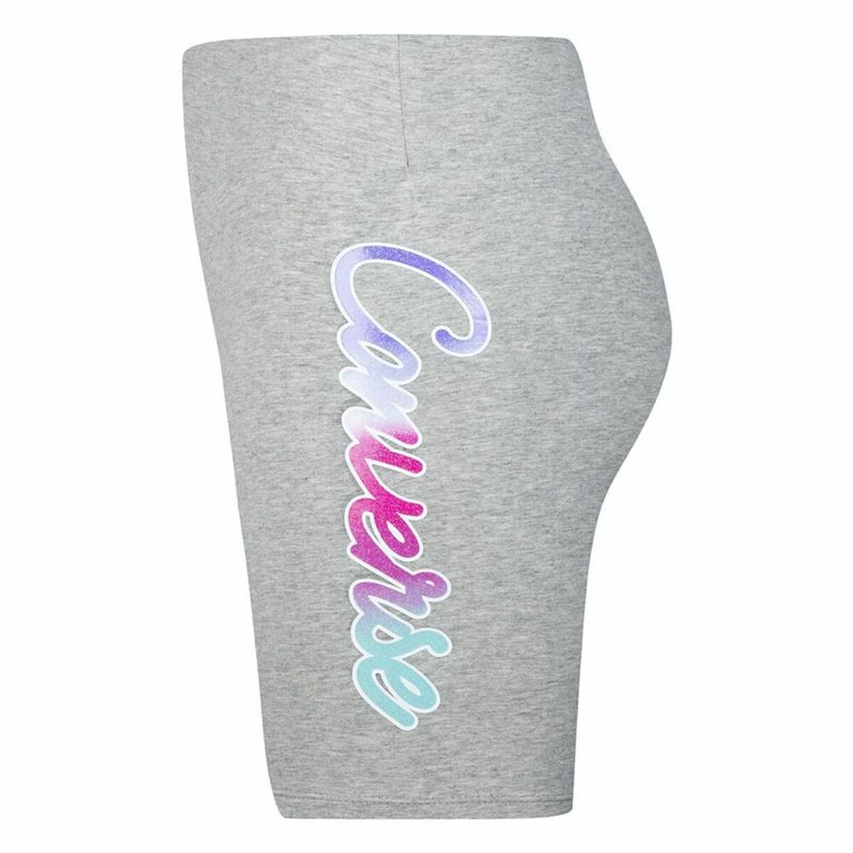 Leggings Sportivi per Bambini Script Glitter High Converse Rise Biker Little Grigio chiaro Taglia:2-3 Anni