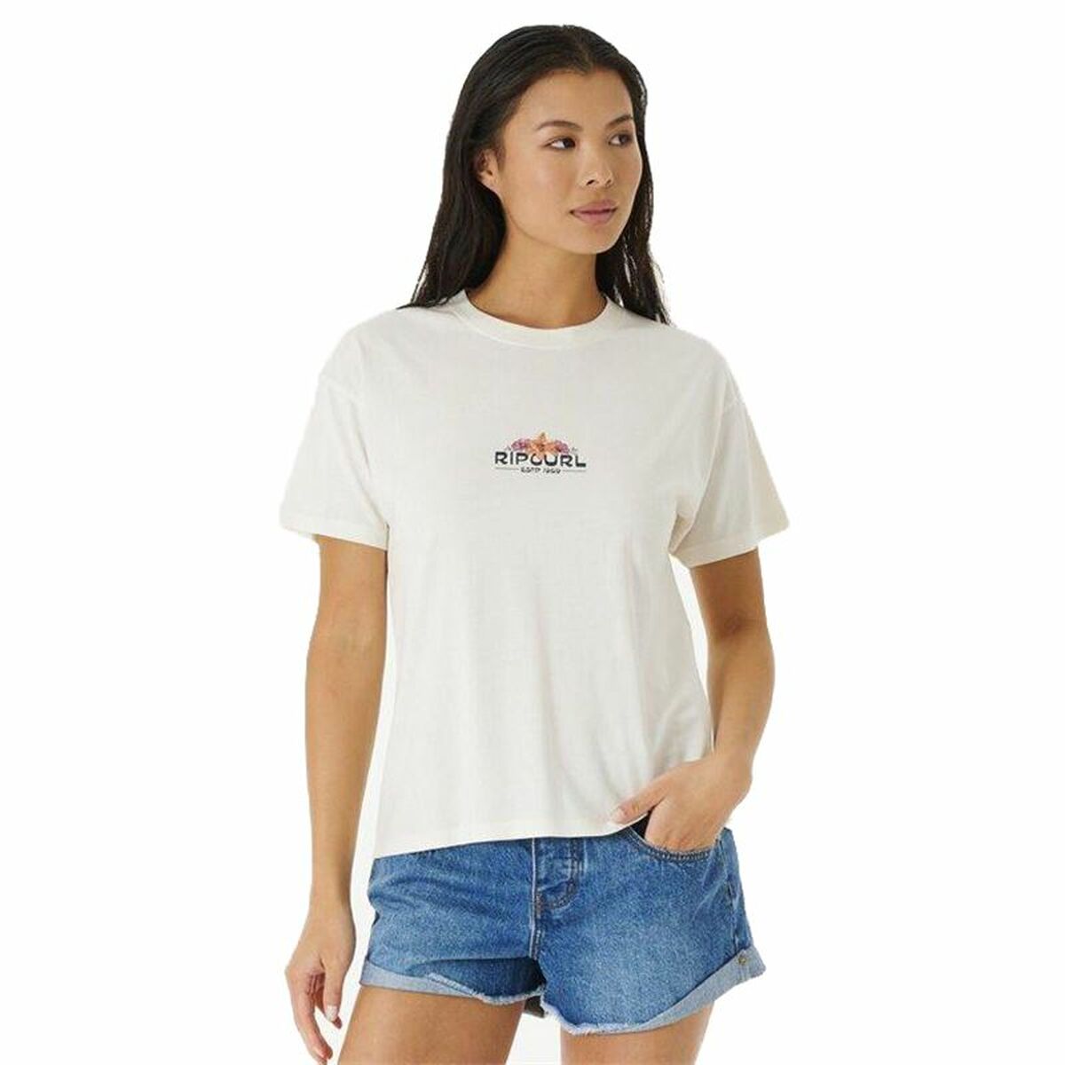 Maglia a Maniche Corte Rip Curl Sun Relaxed Bianco Taglia:S