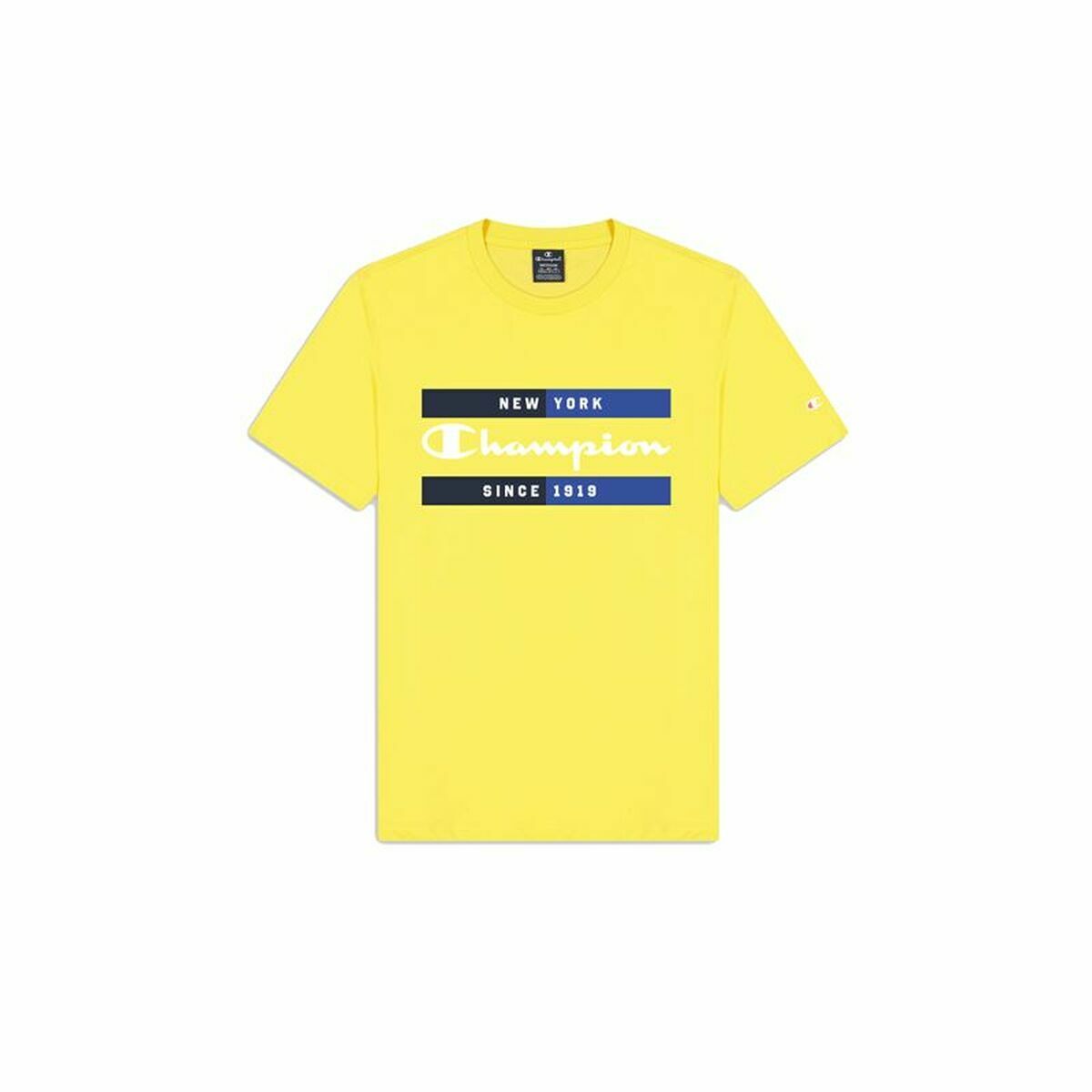 Maglia a Maniche Corte Uomo Champion Crewneck Giallo Taglia:M