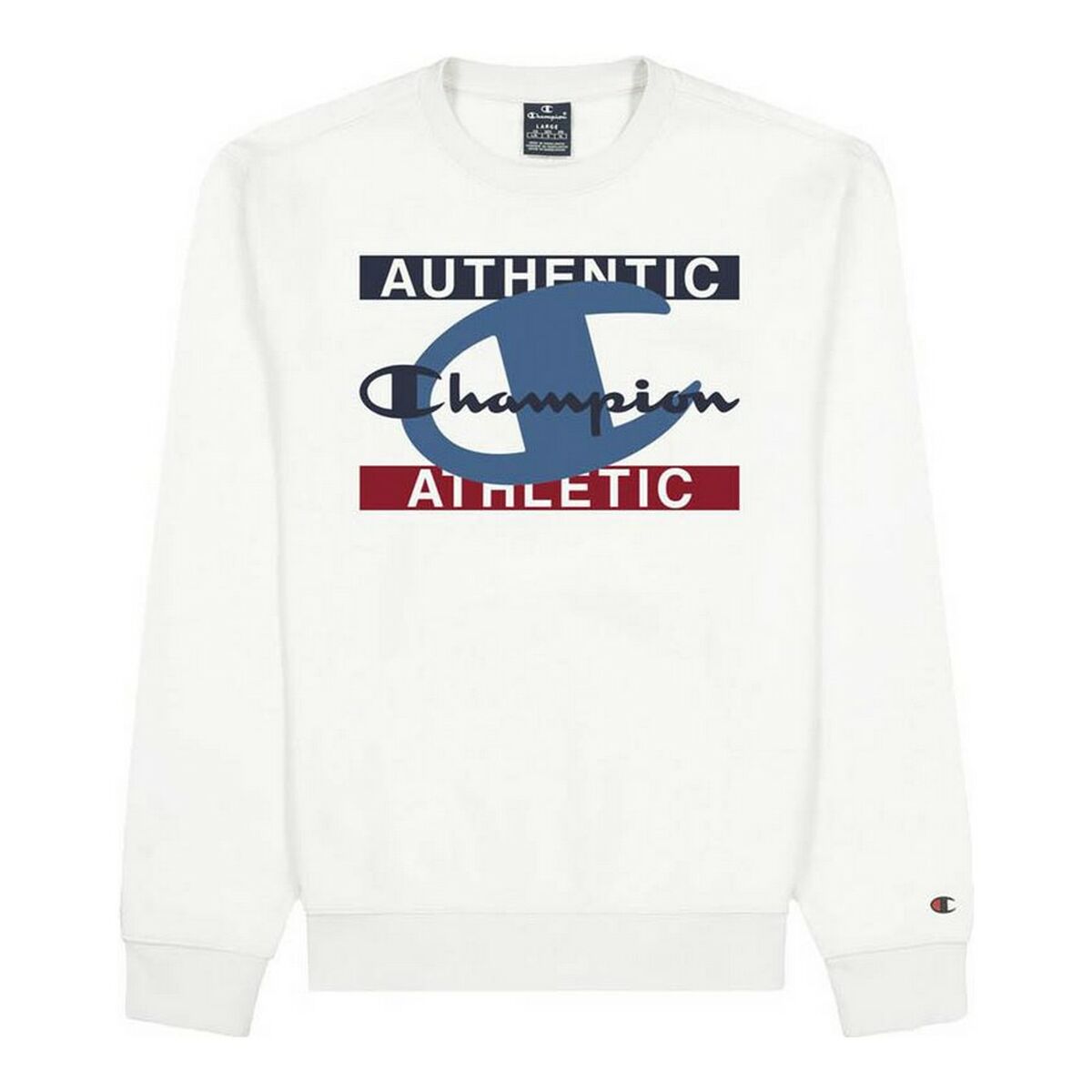 Felpa senza Cappuccio Uomo Champion Authentic Athletic Bianco Taglia:M