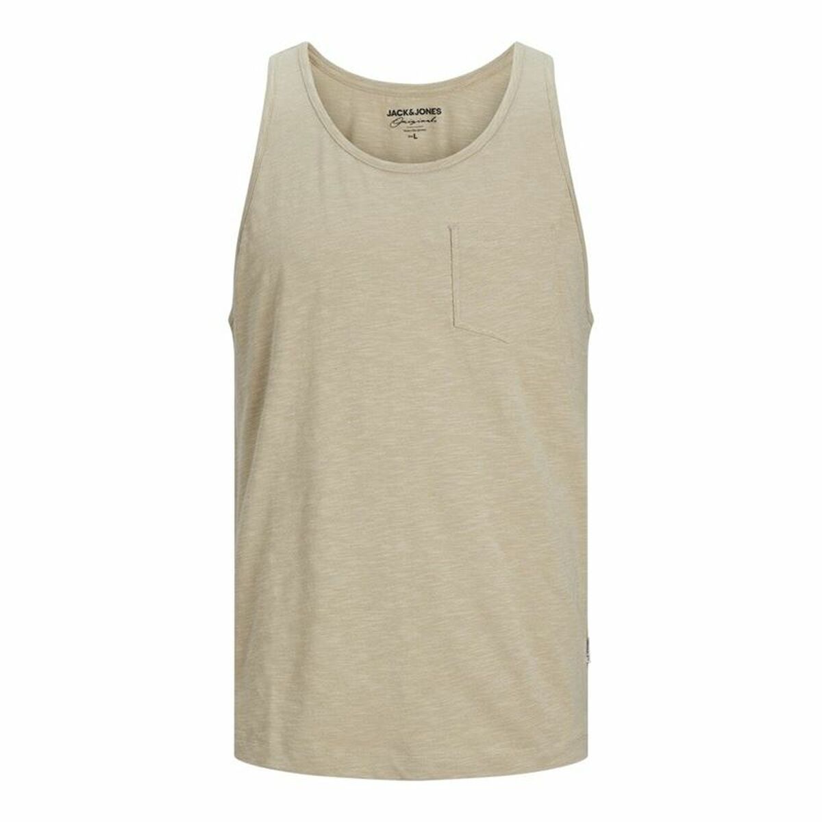Canotta Uomo Jack & Jones Jortampa Slub Beige Taglia:L
