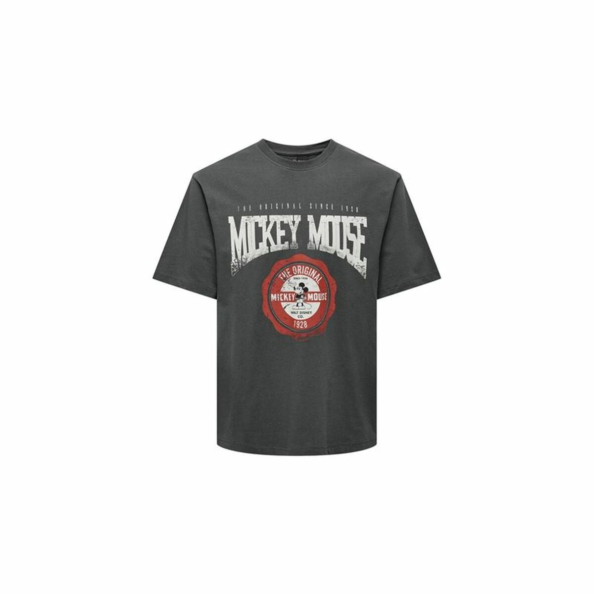 Maglia a Maniche Corte Uomo Only & Sons Onsmickey Rlx Grigio scuro Taglia:L