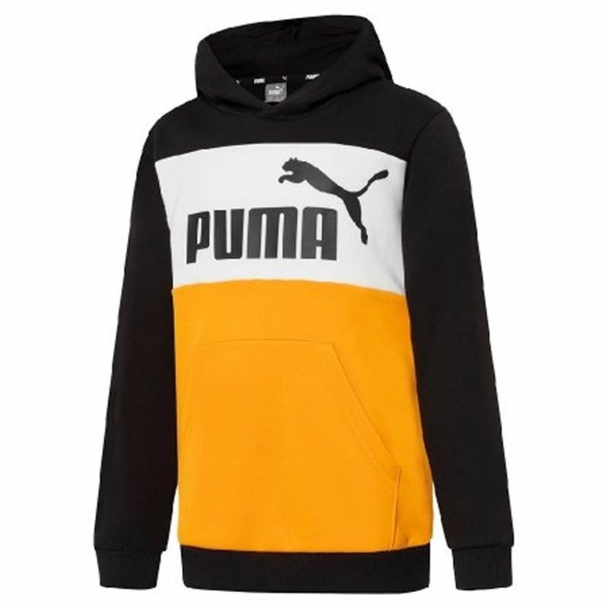 Felpa con Cappuccio Bambino Puma Essentials+ Colourblock Giallo Taglia:9-10 Anni