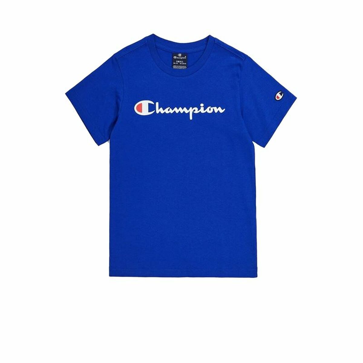 Maglia a Maniche Corte per Bambini Champion Crewneck Azzurro Taglia:Taglia - 7-8 Anni