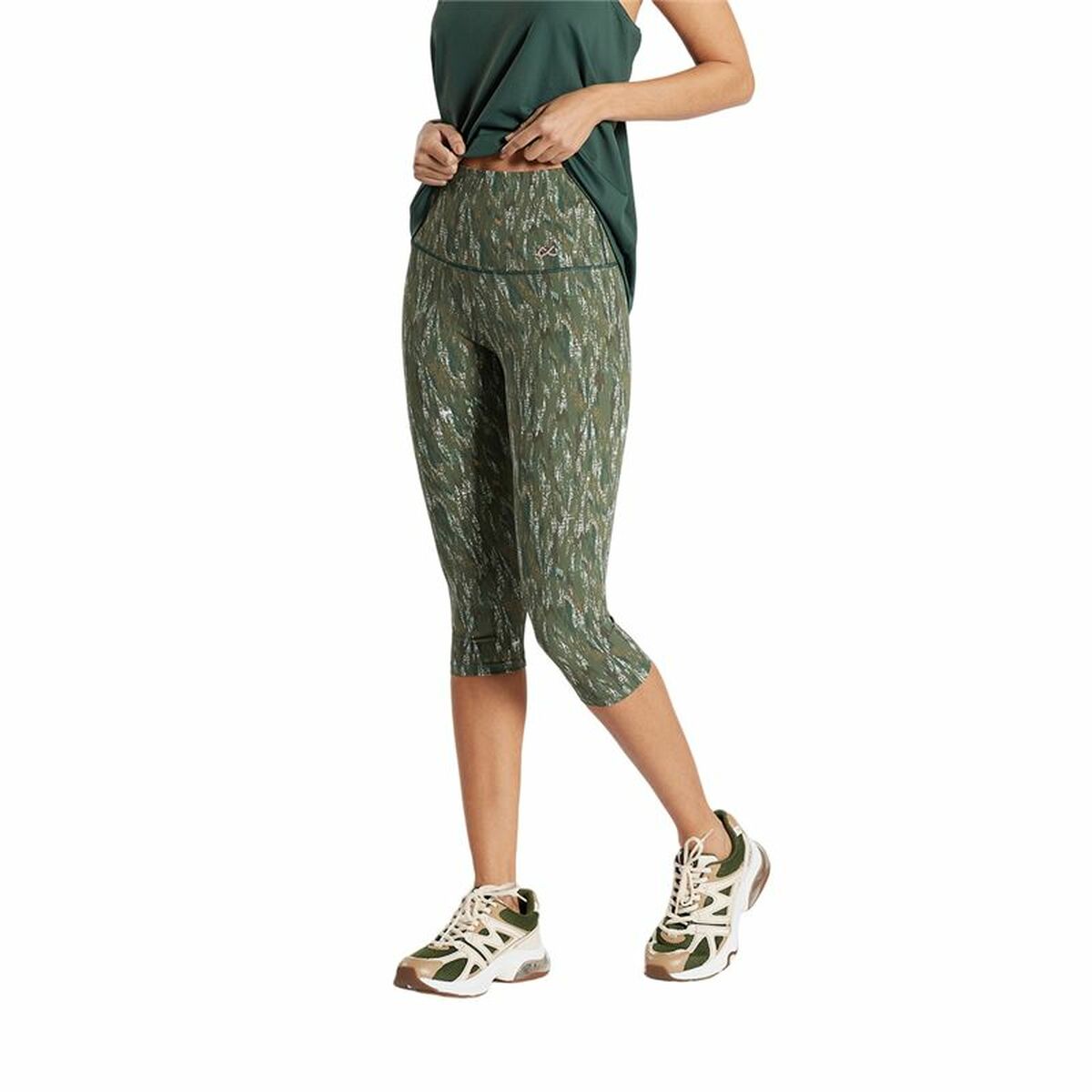 Leggings Sportivo da Donna Ditchil Capri Vibrant Oliva Taglia:M