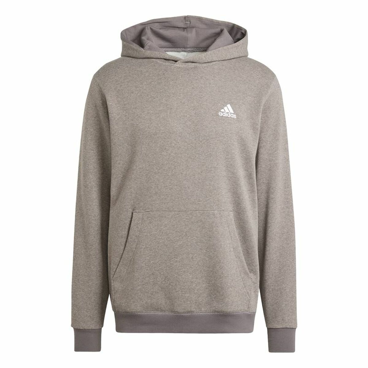 Felpa con Cappuccio Uomo Adidas Seasonal Essentials Melange Hoodie Marrone Beige Taglia:XL
