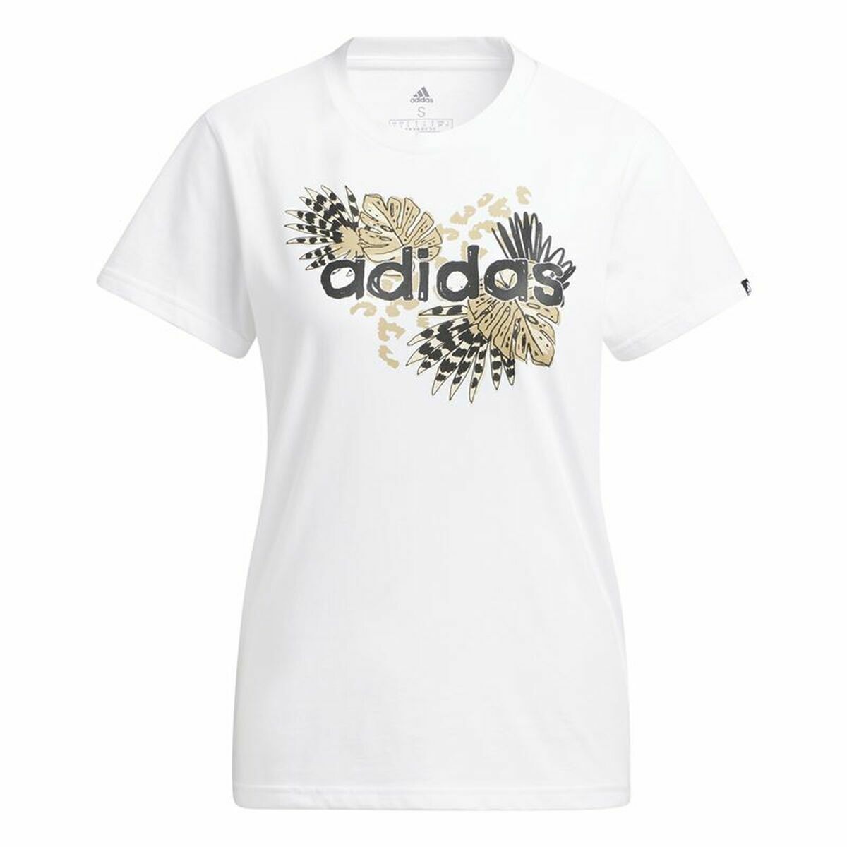 Maglia a Maniche Lunghe Donna Adidas Print Graphic Bianco Taglia:XS