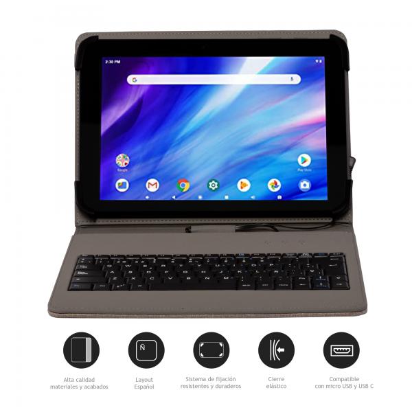 Custodia per Tablet e Tastiera Nilox Grigio - Image 4