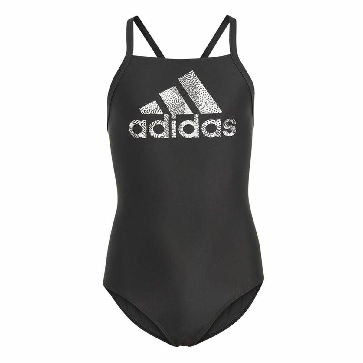 Costume da Bagno Bambina Adidas Big Logo Nero Taglia:5-6 Anni