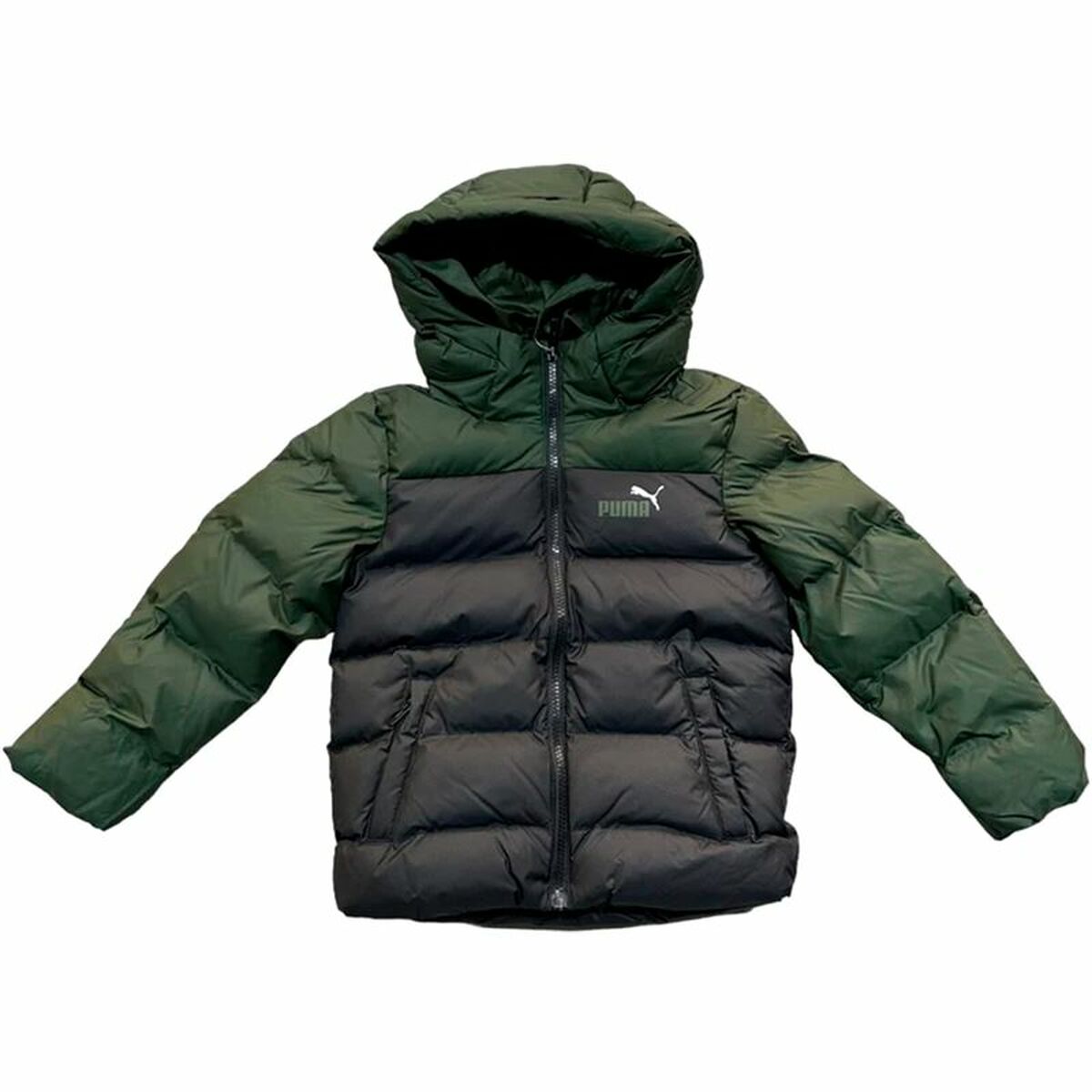 Giacca Sportiva da Bambini Puma Colourblock Poly Nero/Verde Taglia:5-6 Anni